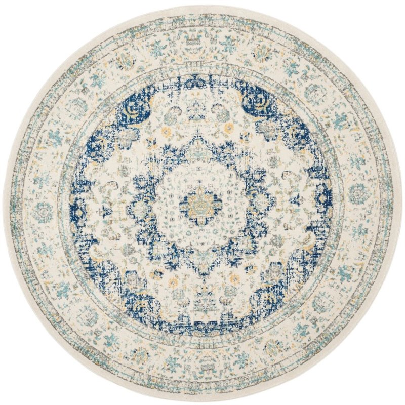 Safavieh Evoke 3' X 5' Power Loomed Rug in Ivory and Blue
