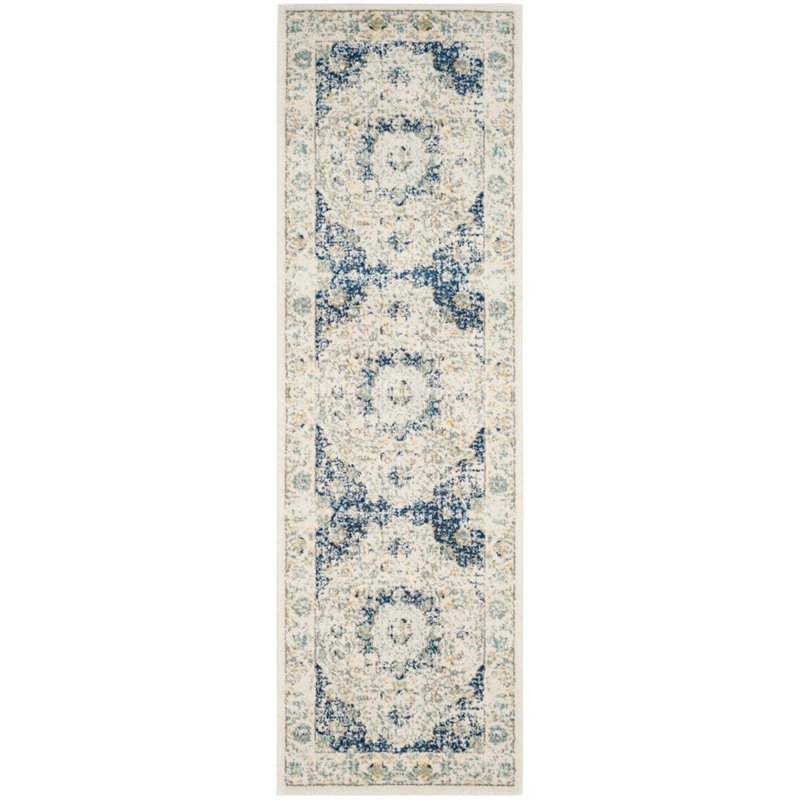 Safavieh Evoke 3' X 5' Power Loomed Rug in Ivory and Blue