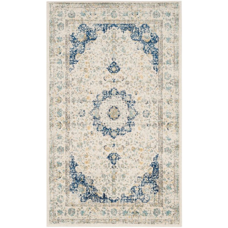 Safavieh Evoke 9' X 12' Power Loomed Rug in Ivory and Blue