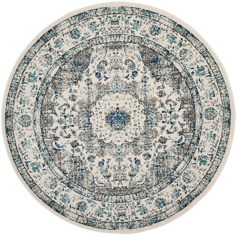 safavieh evoke 2'2&quot x 11' power loomed rug in gray and ivory