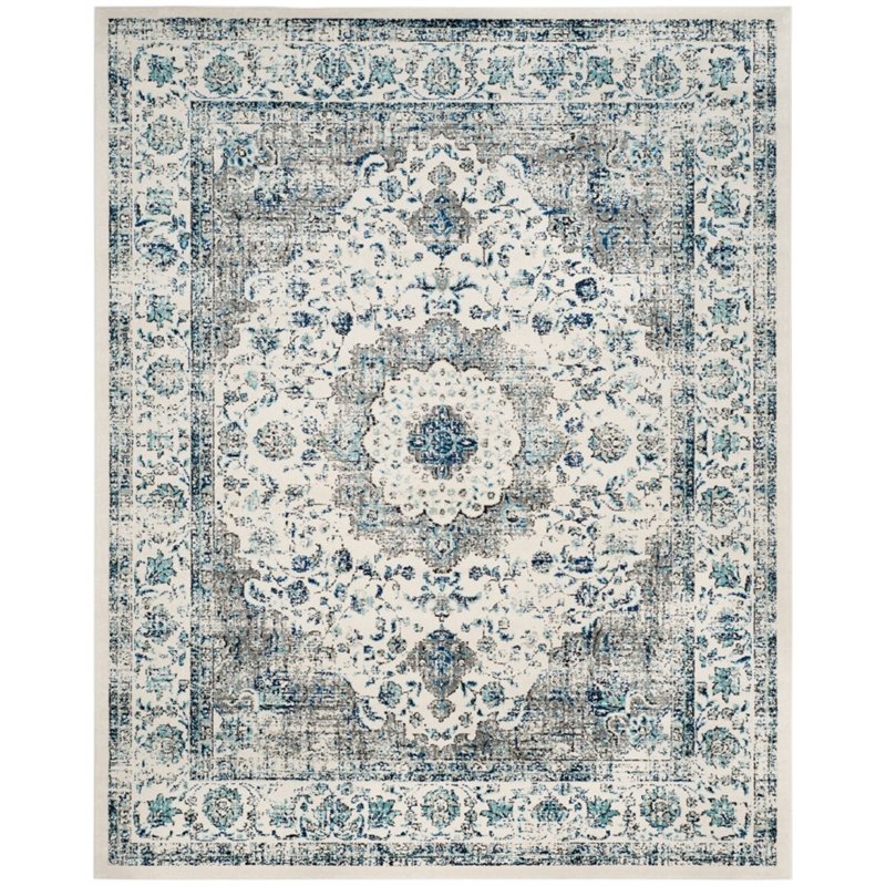 safavieh evoke 2'2&quot x 11' power loomed rug in gray and ivory
