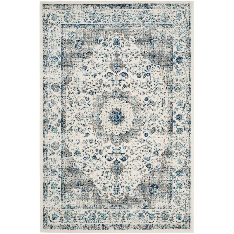 Safavieh Evoke 8' X 10' Power Loomed Rug in Gray and Ivory