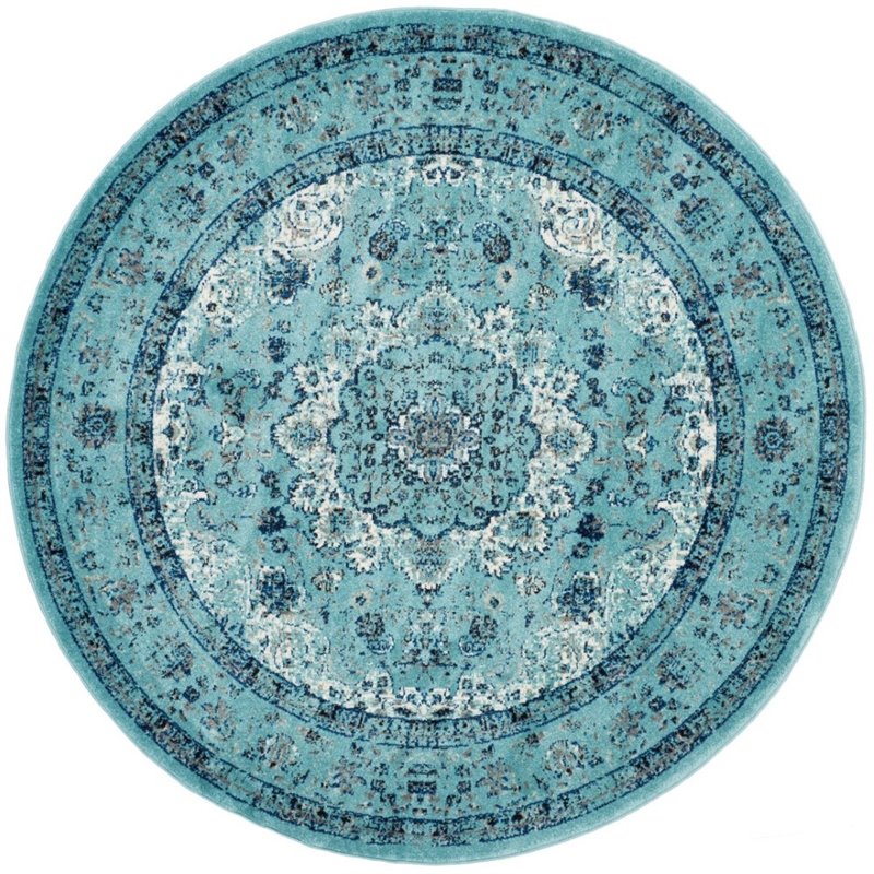 Safavieh Evoke 4' X 6' Power Loomed Rug in Light Blue and Light Blue