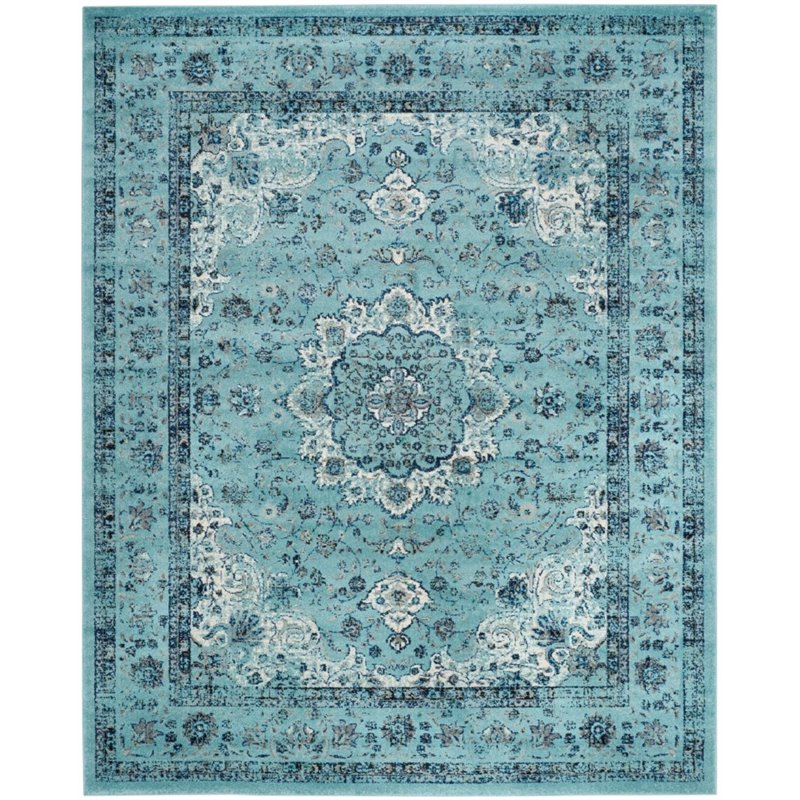 Safavieh Evoke 4' X 6' Power Loomed Rug in Light Blue and Light Blue