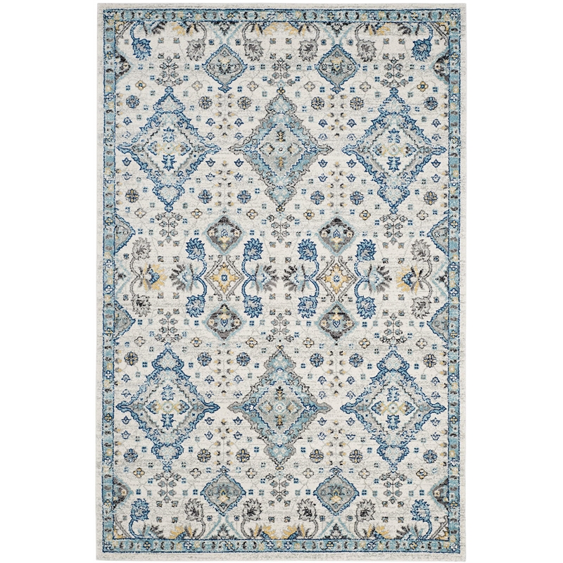 Safavieh Evoke 4' X 6' Power Loomed Rug in Ivory and Light Blue