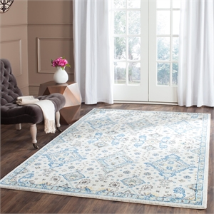 Safavieh Evoke 6'7&quot X 9' Power Loomed Rug in Ivory and Light Blue