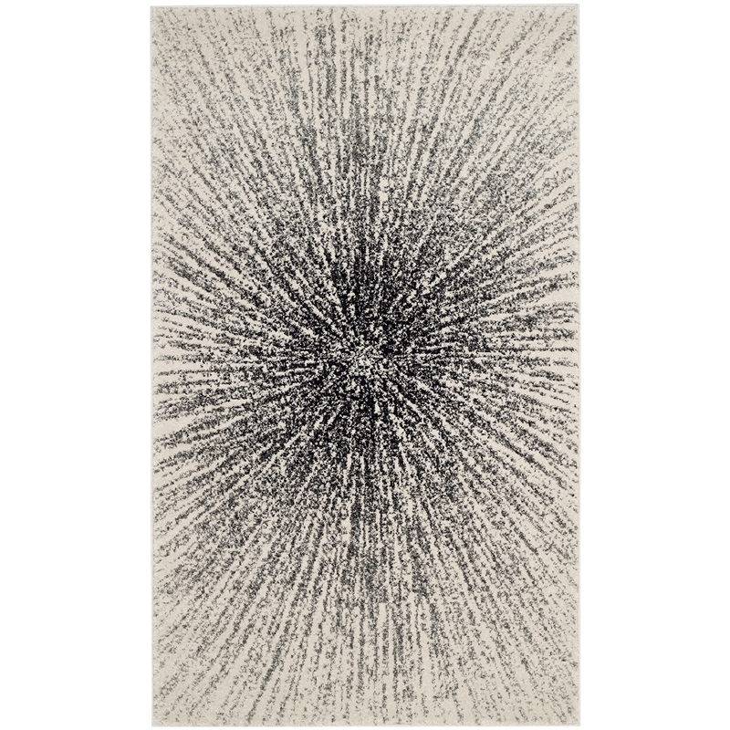 Safavieh Evoke 3' X 5' Power Loomed Rug in Black and Ivory