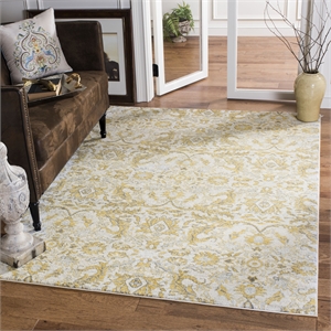 Safavieh Evoke 4' X 6' Power Loomed Rug in Ivory and Gold