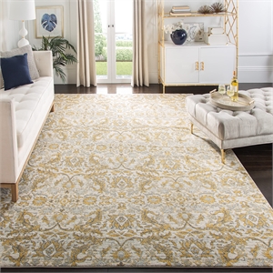 Safavieh Evoke 8' X 10' Power Loomed Rug in Ivory and Gold