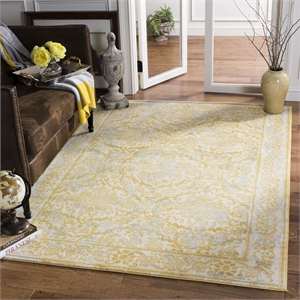 Safavieh Evoke 4' X 6' Power Loomed Rug in Ivory and Gold