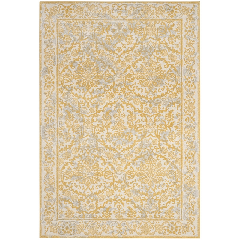 Safavieh Evoke 4' X 6' Power Loomed Rug in Ivory and Gold