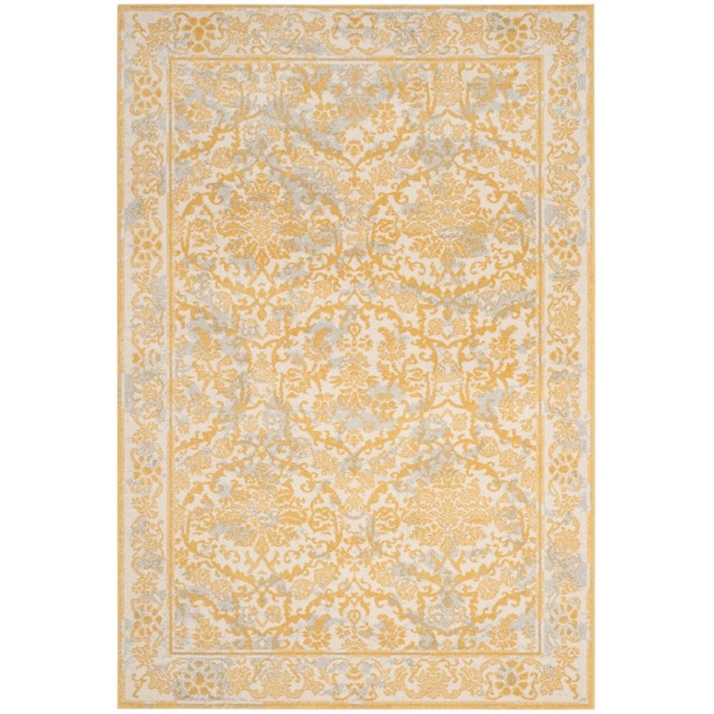 Safavieh Evoke 9' X 12' Power Loomed Rug in Ivory and Gold