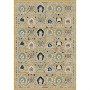 Safavieh Evoke 6'7&quot Square Power Loomed Rug in Gold and Ivory