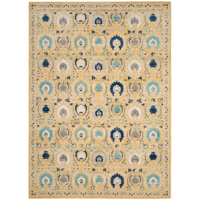 Safavieh Evoke 9' X 12' Power Loomed Rug in Gold and Ivory