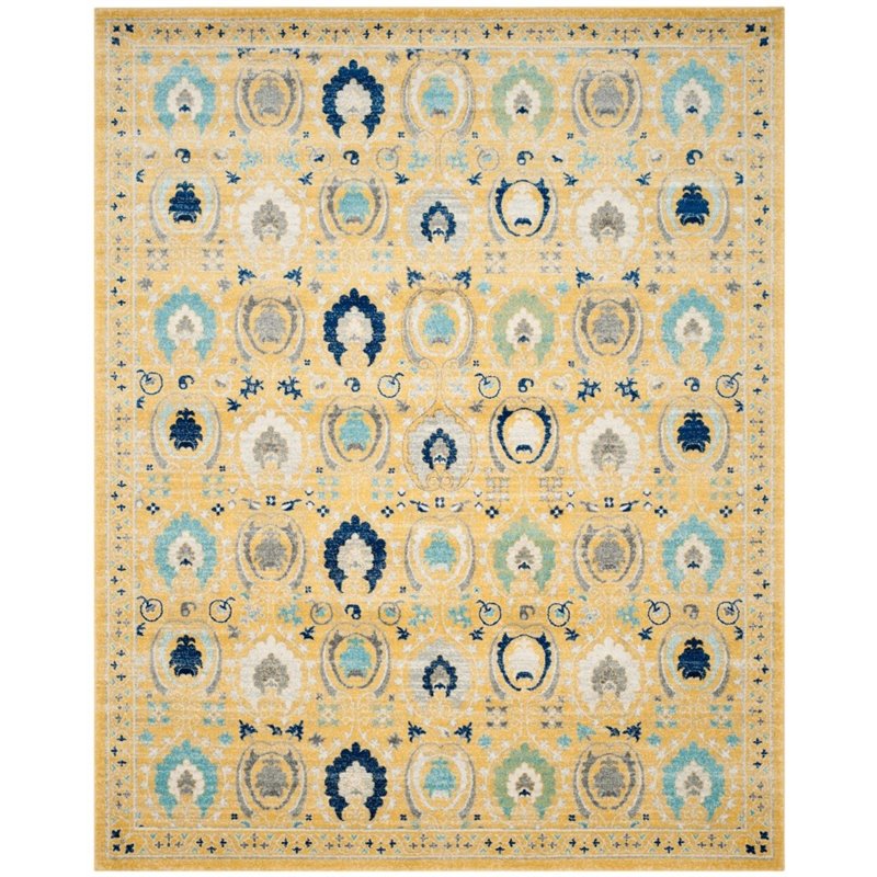 Safavieh Evoke 9' X 12' Power Loomed Rug in Gold and Ivory