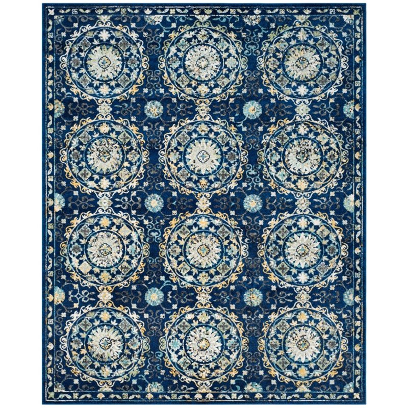 Safavieh Evoke 10' X 14' Power Loomed Rug in Navy and Ivory