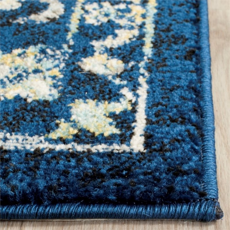 Safavieh Evoke 4' X 6' Power Loomed Rug in Navy and Ivory