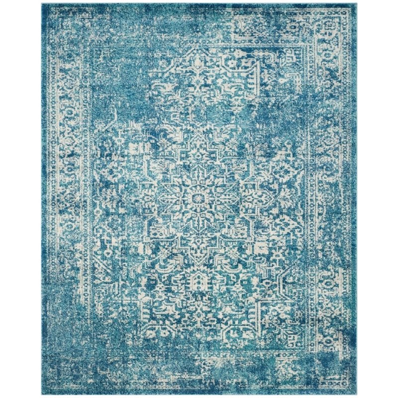 Safavieh Evoke 10' X 14' Power Loomed Rug in Blue and Ivory