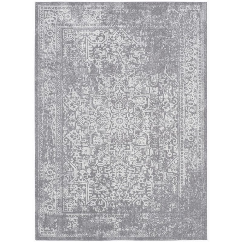 safavieh evoke 9' x 12' power loomed rug in silver and ivory