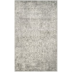 safavieh evoke 9' x 12' power loomed rug in silver and ivory