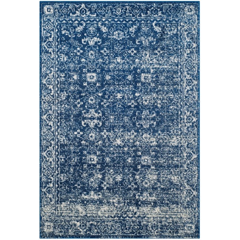 Safavieh Evoke 10' X 14' Power Loomed Rug in Navy and Ivory