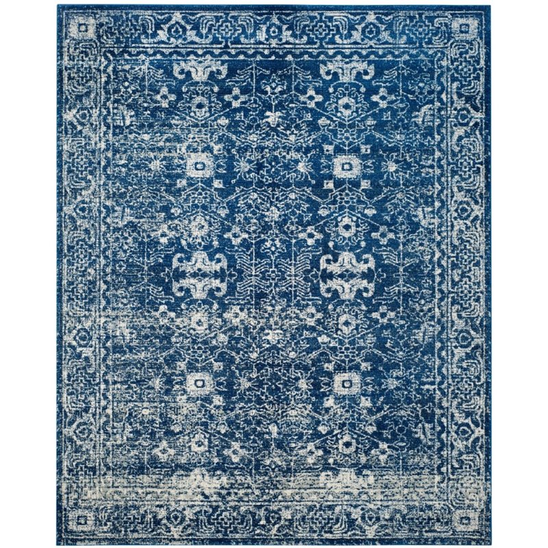 Safavieh Evoke 10' X 14' Power Loomed Rug in Navy and Ivory