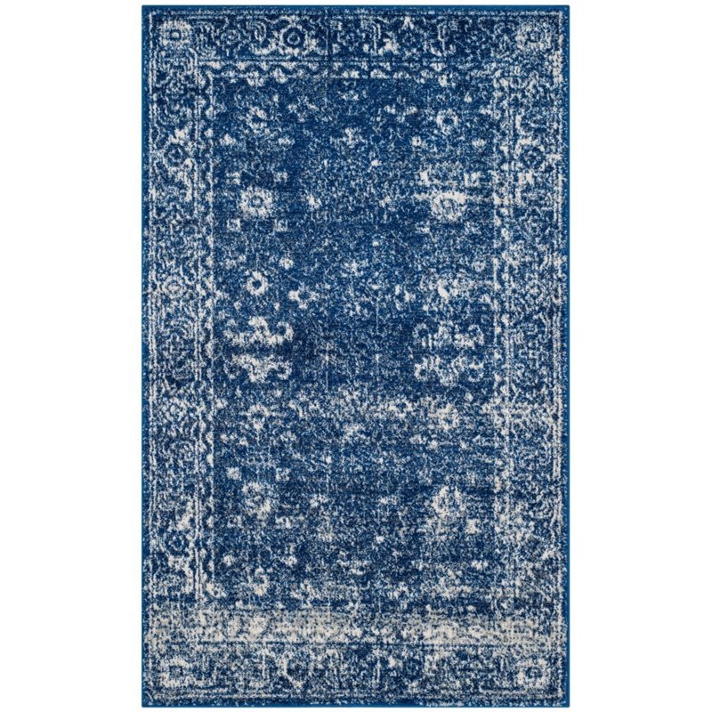 Safavieh Evoke 10' X 14' Power Loomed Rug in Navy and Ivory