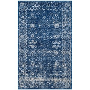 Safavieh Evoke 10' X 14' Power Loomed Rug in Navy and Ivory