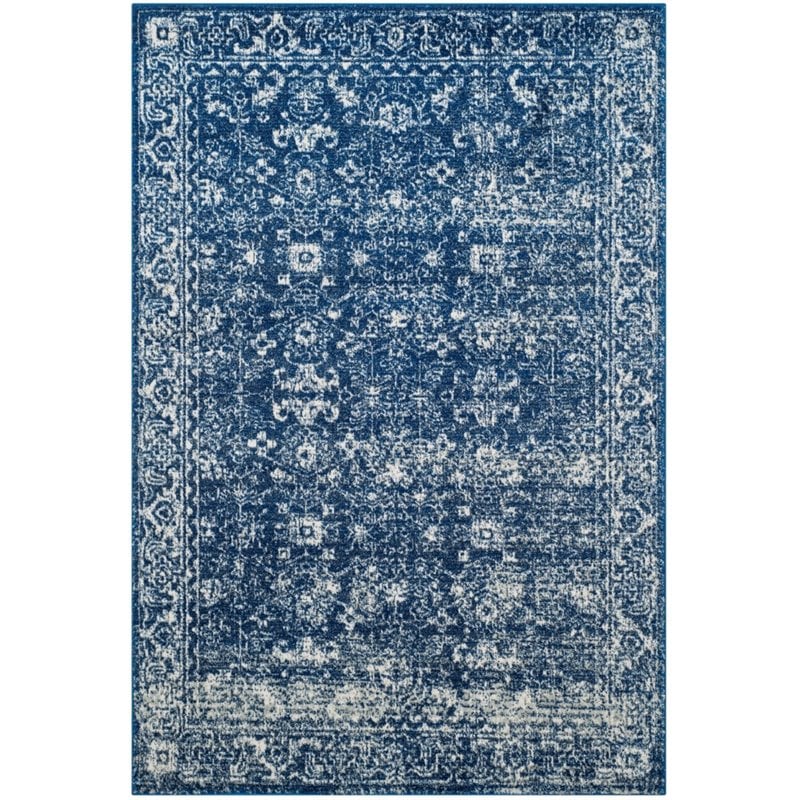 Safavieh Evoke 3' X 5' Power Loomed Rug in Navy and Ivory