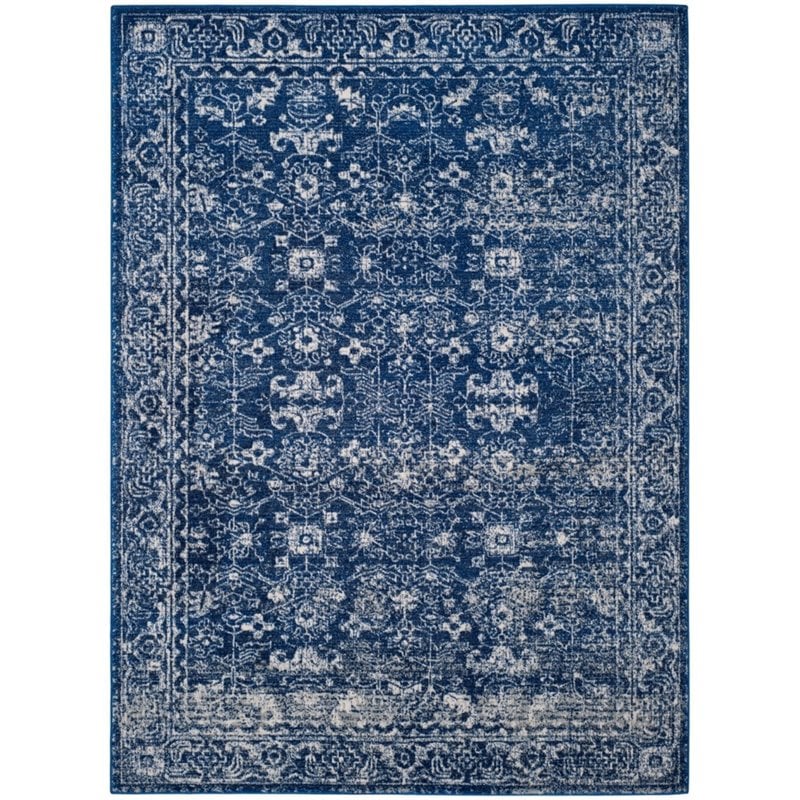 Safavieh Evoke 3' X 5' Power Loomed Rug in Navy and Ivory