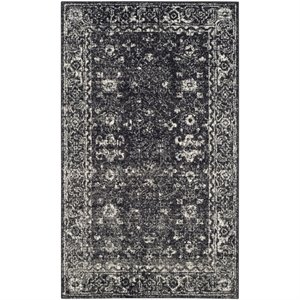 Safavieh Evoke 9' X 12' Power Loomed Rug in Charcoal and Ivory