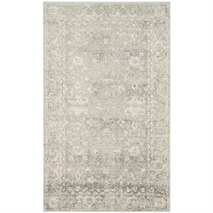 Safavieh Evoke 4' X 6' Power Loomed Rug in Silver and Ivory