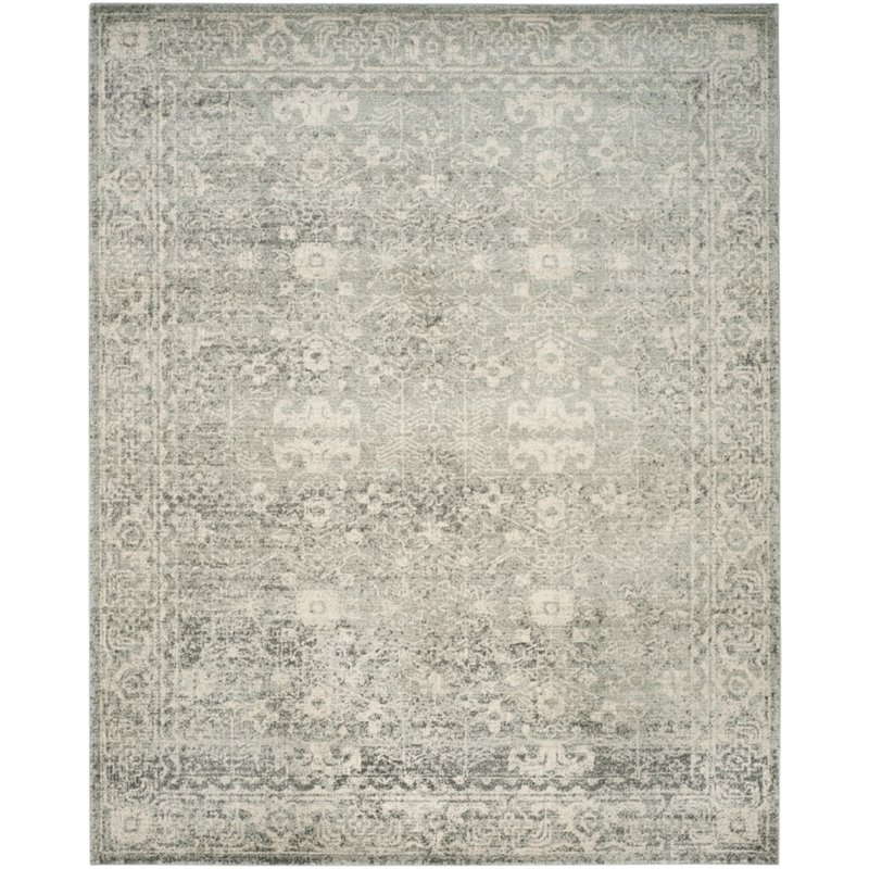 Safavieh Evoke 8' X 10' Power Loomed Rug in Silver and Ivory