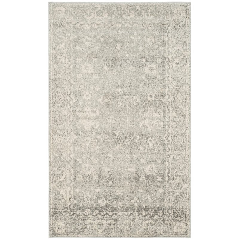 Safavieh Evoke 8' X 10' Power Loomed Rug in Silver and Ivory