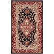 Safavieh DuraRug 3' X 5' Hand Hooked Rug in Black and Red