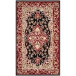 Safavieh DuraRug 4' X 6' Hand Hooked Rug in Black and Red