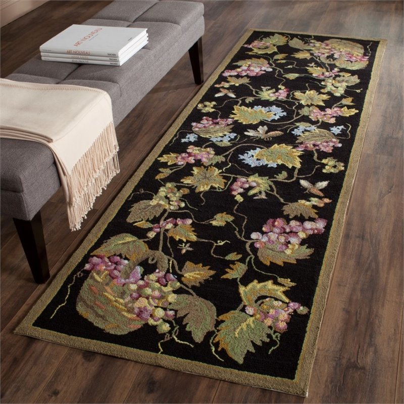 Safavieh DuraRug 4' X 6' Hand Hooked Polypropylene Rug in Black