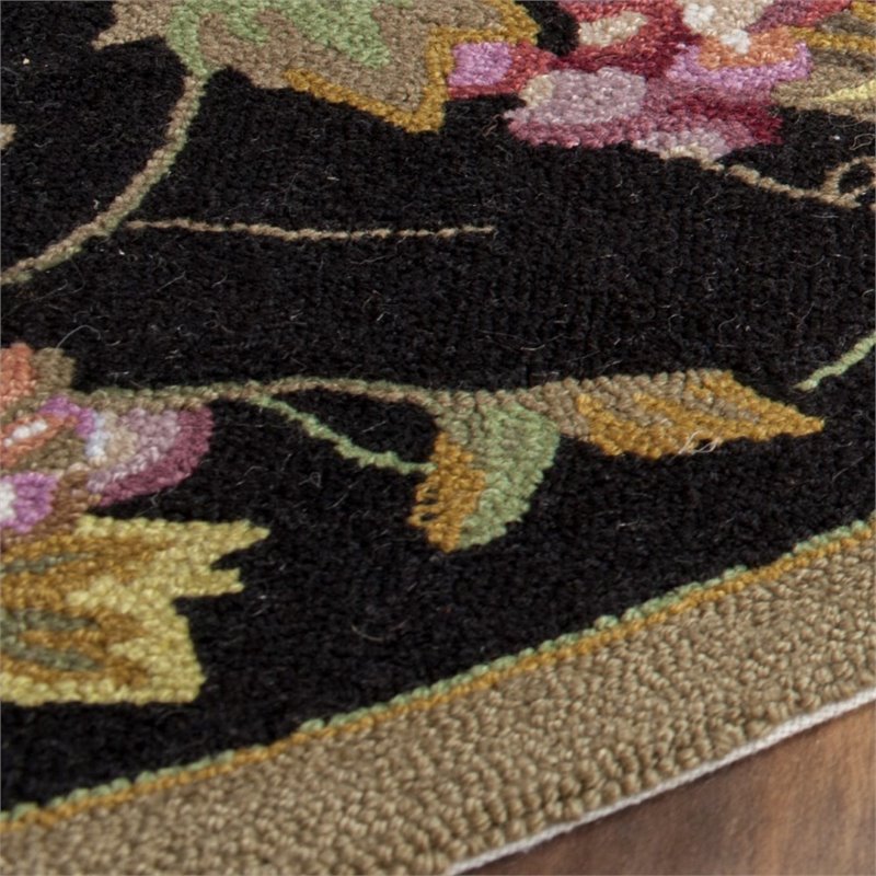 Safavieh DuraRug 4' X 6' Hand Hooked Polypropylene Rug in Black