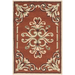 Safavieh DuraRug 2'6&quot X 10' Hand Hooked Polypropylene Rug in Rust