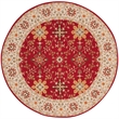 Safavieh DuraRug 8' Round Hand Hooked Rug in Red and Ivory