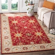 Safavieh DuraRug 9' X 12' Hand Hooked Rug in Red and Ivory