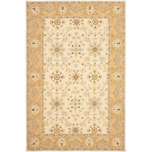 Safavieh DuraRug 4' X 6' Hand Hooked Rug in Ivory and Beige