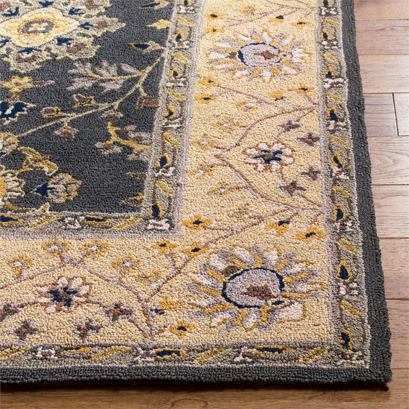 Safavieh DuraRug 6' X 9' Hand Hooked Rug in Gray and Cream
