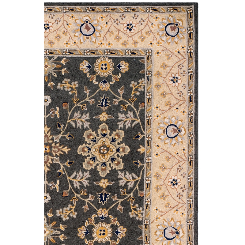 Safavieh DuraRug 6' X 9' Hand Hooked Rug in Gray and Cream