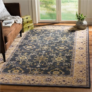 Safavieh DuraRug 9' X 12' Hand Hooked Rug in Gray and Cream