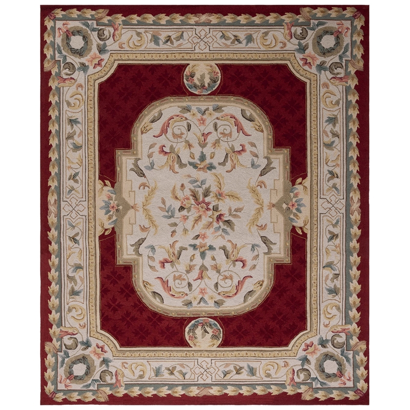 Safavieh DuraRug 6' X 9' Hand Hooked Rug in Ivory and Red