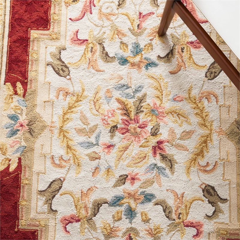 Safavieh DuraRug 6' X 9' Hand Hooked Rug in Ivory and Red