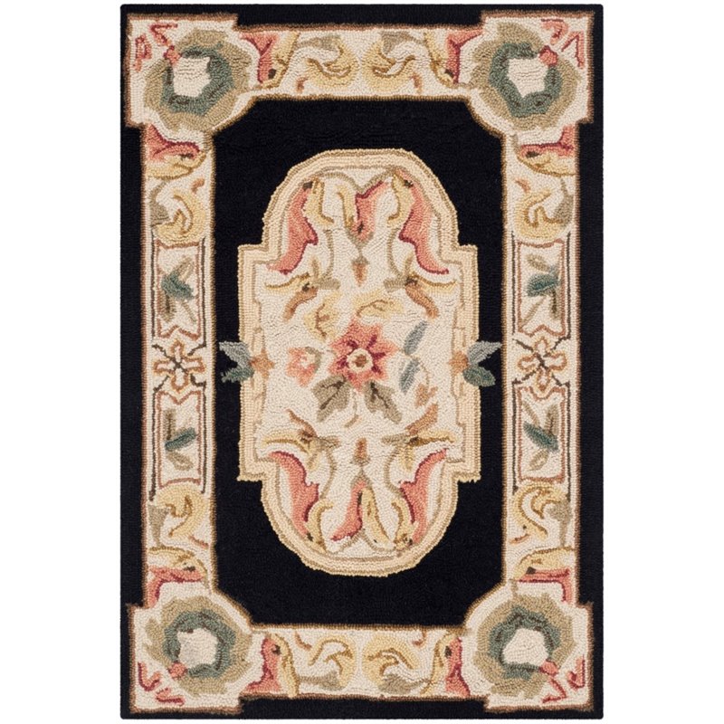 Safavieh DuraRug 2' X 3' Hand Hooked Rug in Navy and Ivory