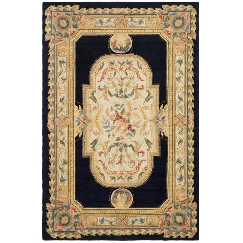 Safavieh DuraRug 2' X 3' Hand Hooked Rug in Navy and Ivory