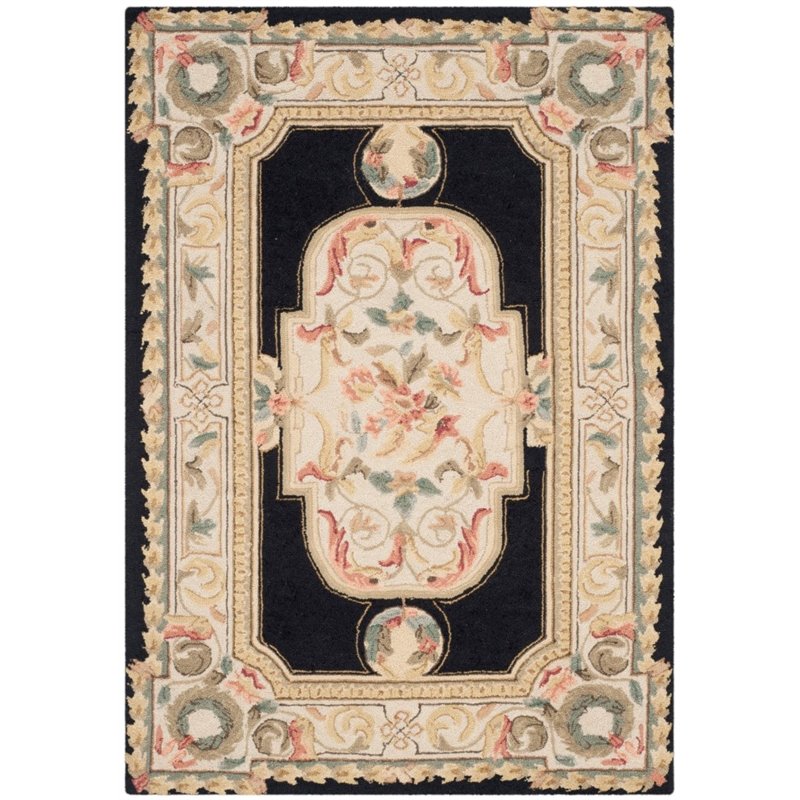 Safavieh DuraRug 3' X 5' Hand Hooked Rug in Navy and Ivory